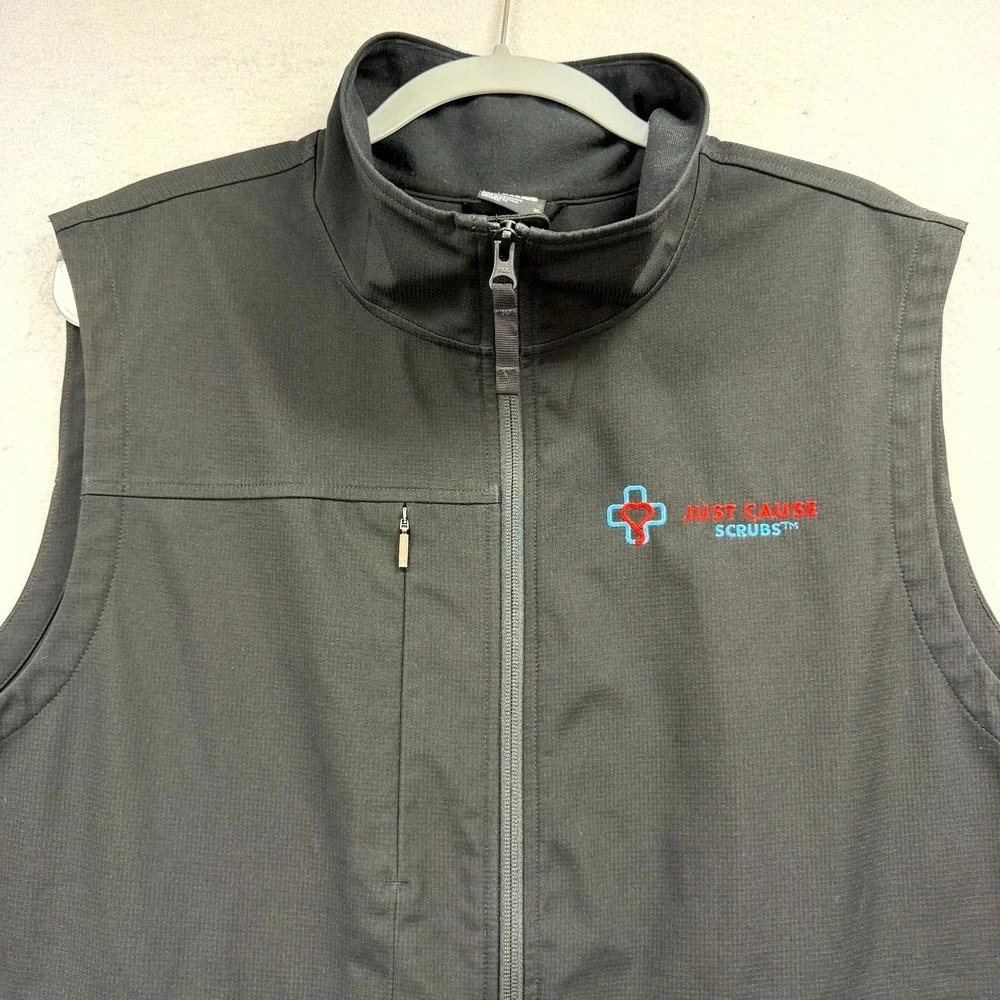 The North Face Vest Mens XL Black Face Just Cause Scrubs Ripstop Full Zip Jacket